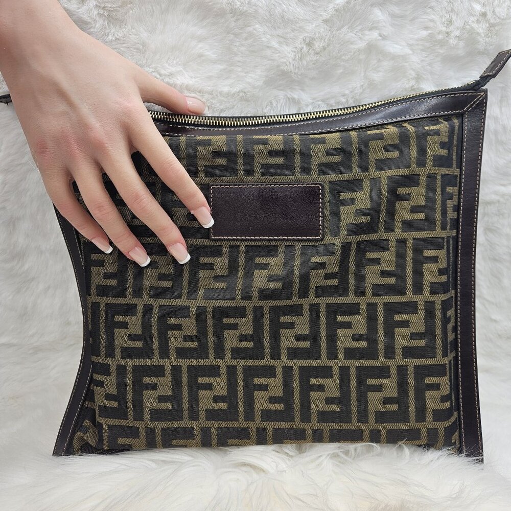 FENDI  Zucca Pattern FF Clutch